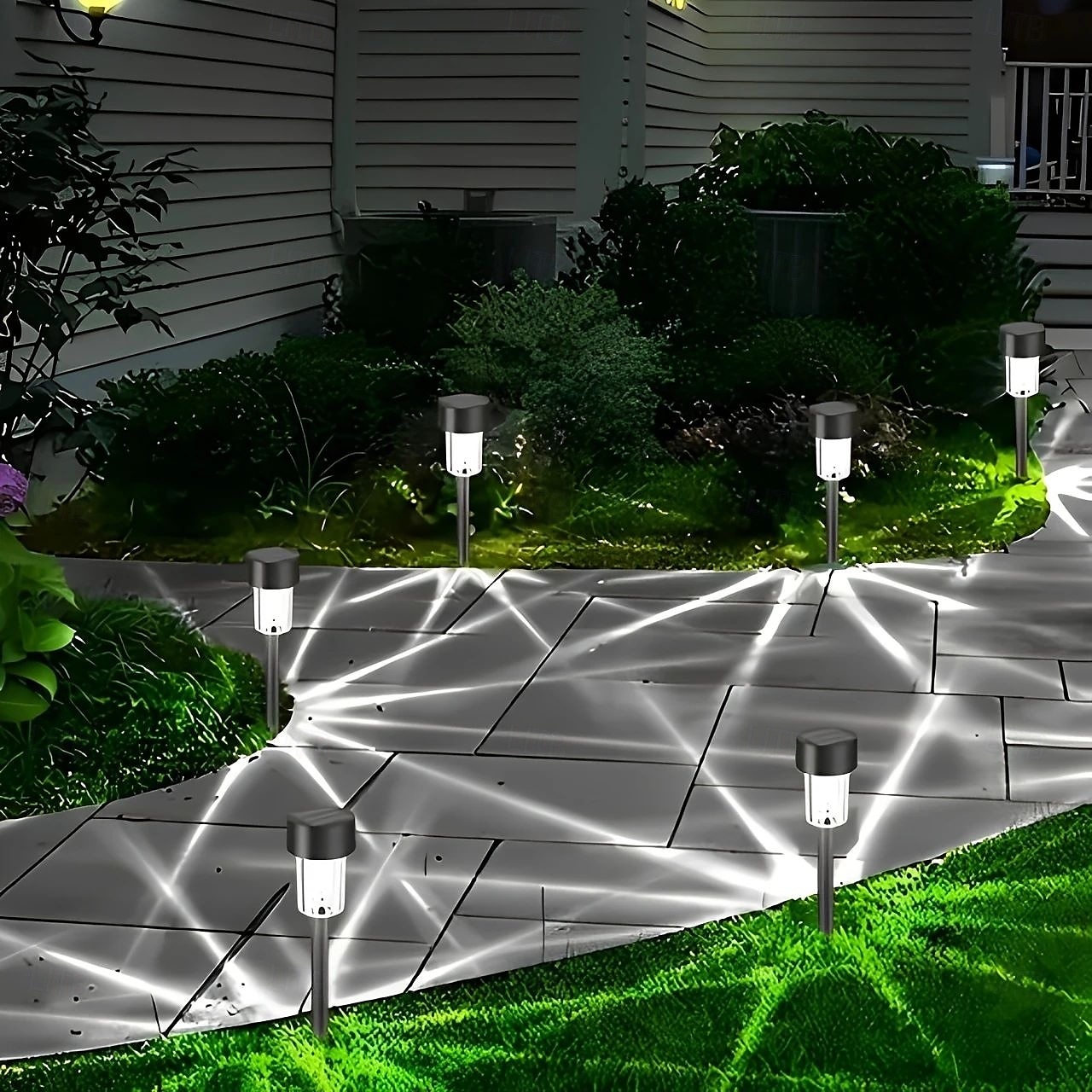 10/20 peças de luzes solares LED para áreas externas, luzes de aço inoxidável com interruptor automático de mudança de cor, adequadas para jardim, entrada de garagem, gramado, natal, dia das bruxas, de 2025 por $20.99 –P5