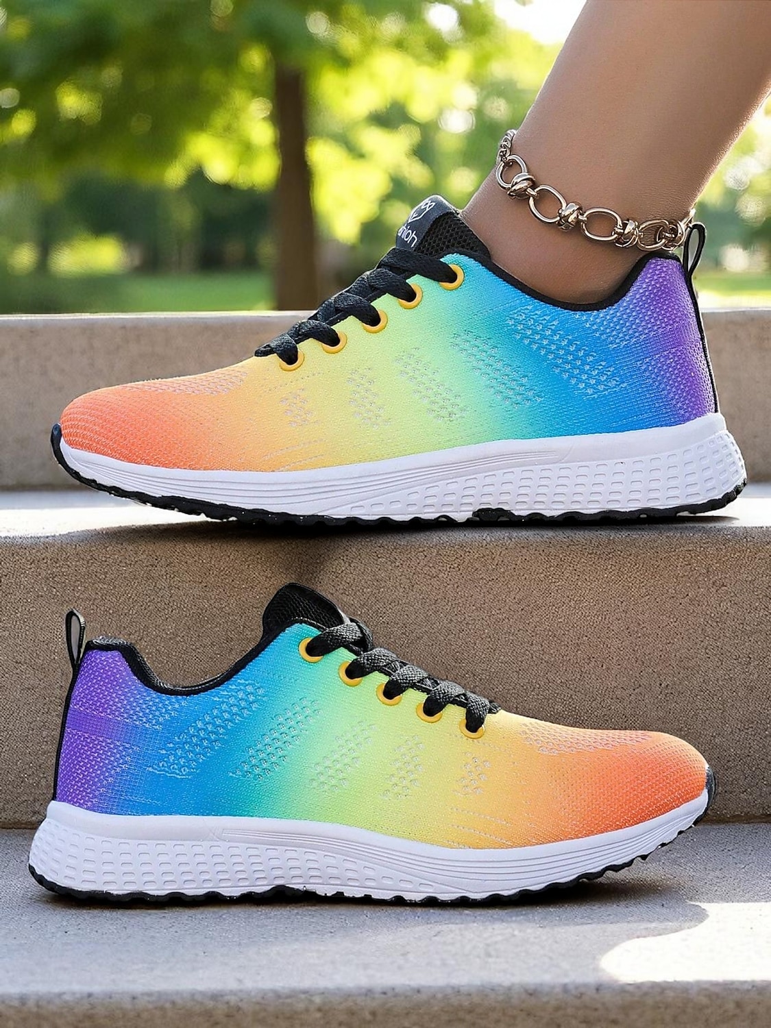 Women's Rainbow Gradient Running Shoes, Lightweight Breathable Sneakers for Sports, Jogging and Outdoor Activities 2025 - $24.99 –P4