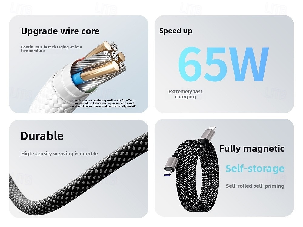 Magnetic Organizing Super Fast Charging Type C Charger Cord - Universal USB-C for iPhone Huawei Android All Phone Models 2025 - $12.99 –P2