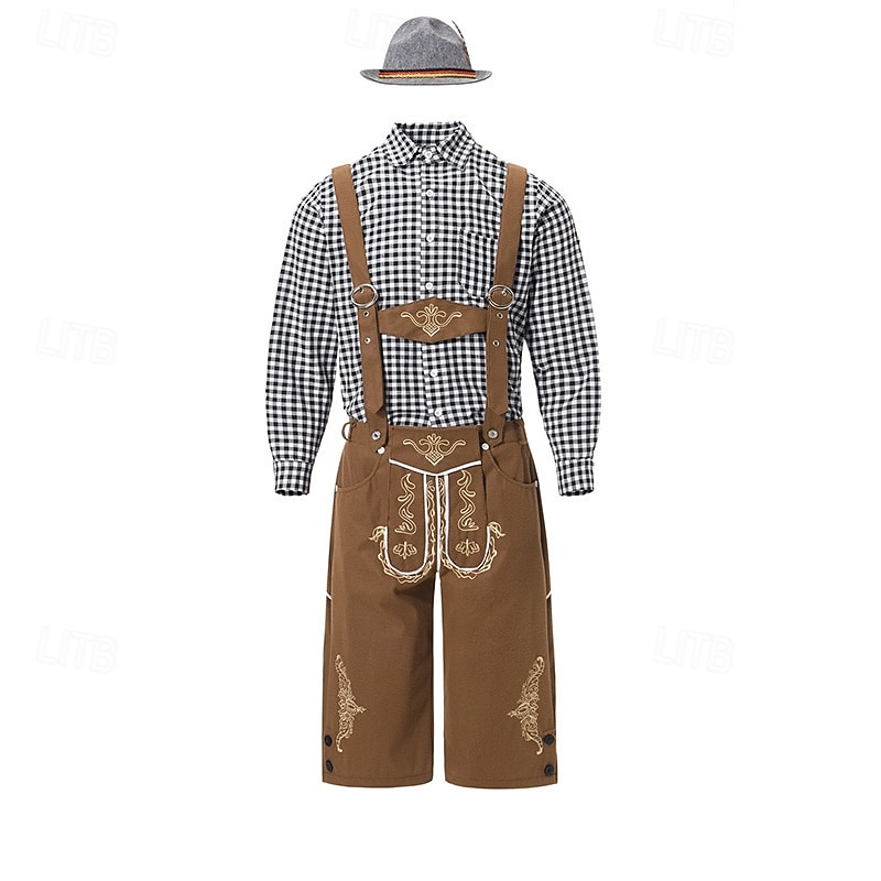 Oktoberfest Lederhosen Camisas Sombrero alpino bávaro Alemán alpino prados Hombre Fiesta Festival de Cerveza Paño de estilo tradicional 2026 - $61.99 –P1