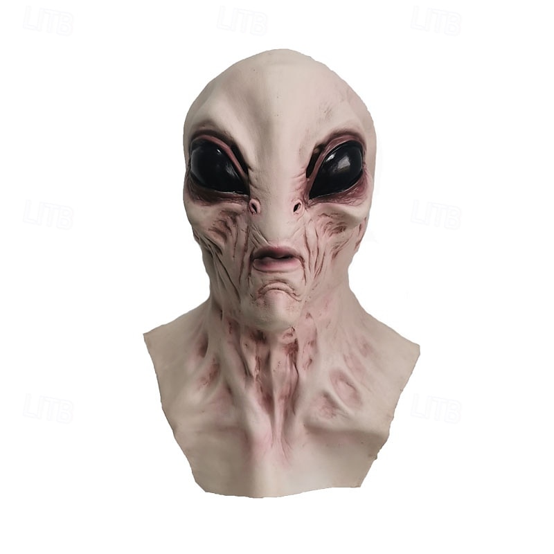 Maschera aliena spaventosa di Halloween per adulti, realistici costumi spaventosi, maschera in lattice per il viso, 4 varianti di colore, maschera horror extraterrestre, accessorio spettrale per feste del 2025 a $27.99 –P10