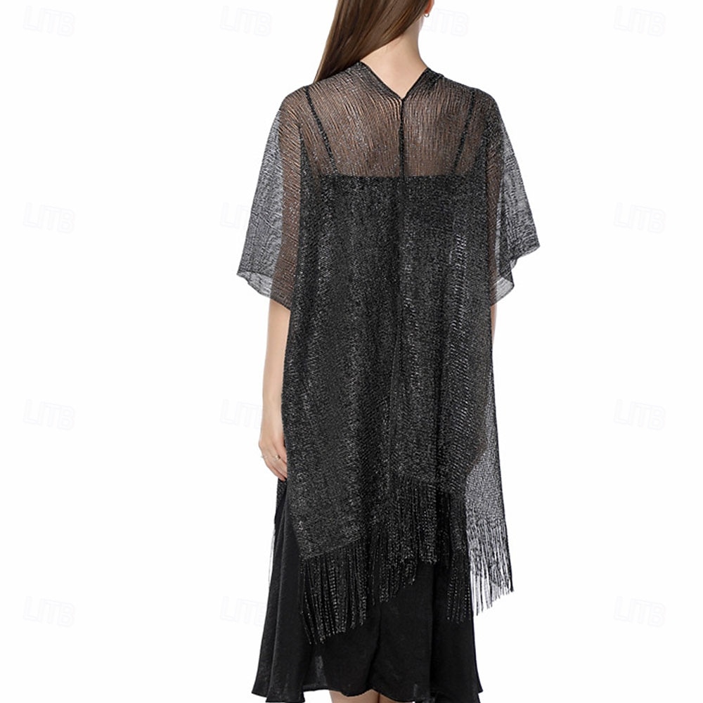 Capa Elegante de Proteção Solar para Mulheres com Mangas Curtas em Seda Imitada com Cor Pura para Casamento de Verão de 2025 por $20.99 –P10