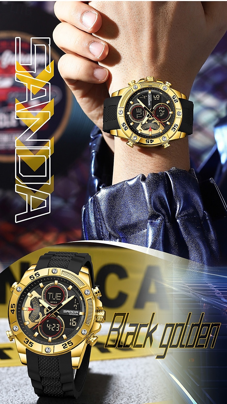 Sanda 5104 luxe elektronisch studentenhorloge, multifunctioneel, waterdicht, sporthorloge, staptijd, mode elektronisch studentenhorloge 2025 - $35.99 –P10
