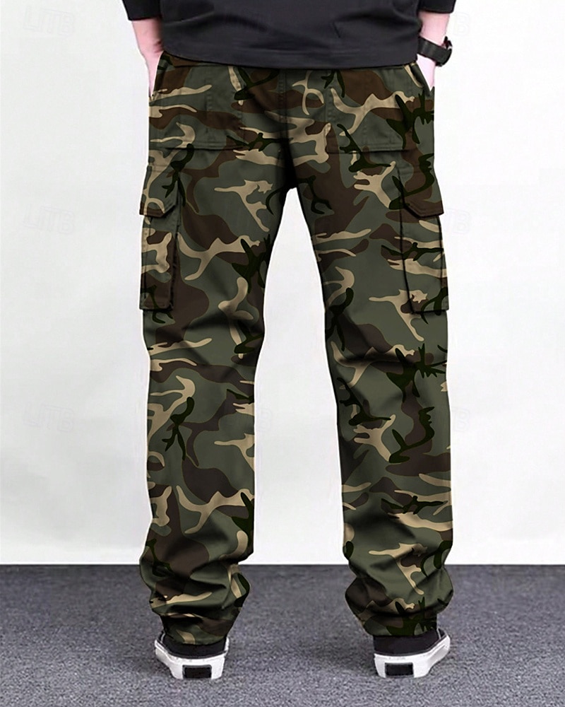 Men's Cargo Pants Trousers Elastic Waist Drawstring Multi Pocket Plain Wearable Outdoor Daily Camping & Hiking Fashion Classic Black Green 2025 - $28.99 –P19