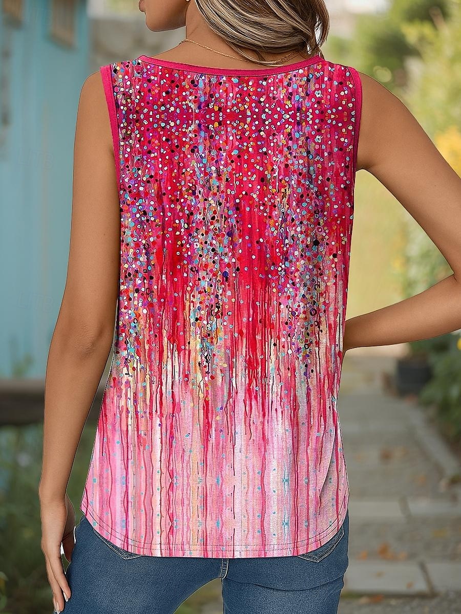 Dame Camisole Tank Top Blomstret Grafisk Årgang Stilfull Fritid Ermeløs V-hals Vanlige topper Daglig Trykt mønster Gul Rød Blå Lilla Grønn Sommer Vår 2025 - $23.99 –P2