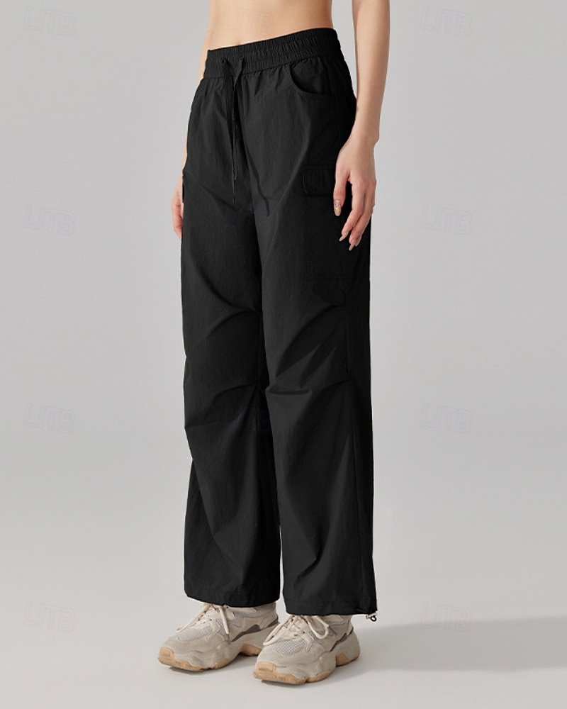 Damen Cargohosen Wanderhosen Gerade geschnittene Hose Außen Normale Passform Wasserdicht Sonnenschutz Winddicht Schnelltrocknend Unterteile Kordelzug Leicht Schwarz Khaki Camping / Wandern 2025 - $27.99 –P10