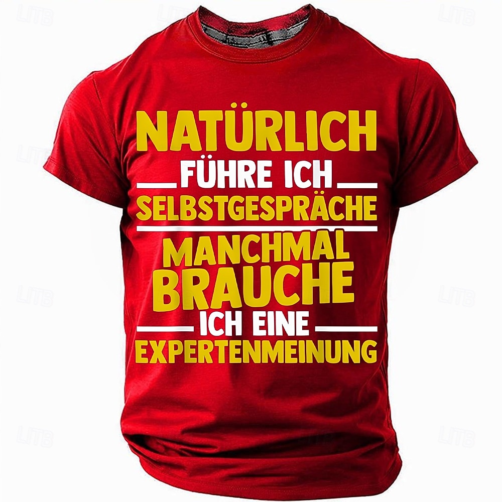 Per uomo Gergo divertente Tedesco Maglietta Manica Corta maglietta Stampa 3D Girocollo Camicia Moda Quotidiano Streetwear Casuale Quotidiano Nero Rosso Blu Estate Primavera Tutte le stagioni del 2025 a $17.99 –P1
