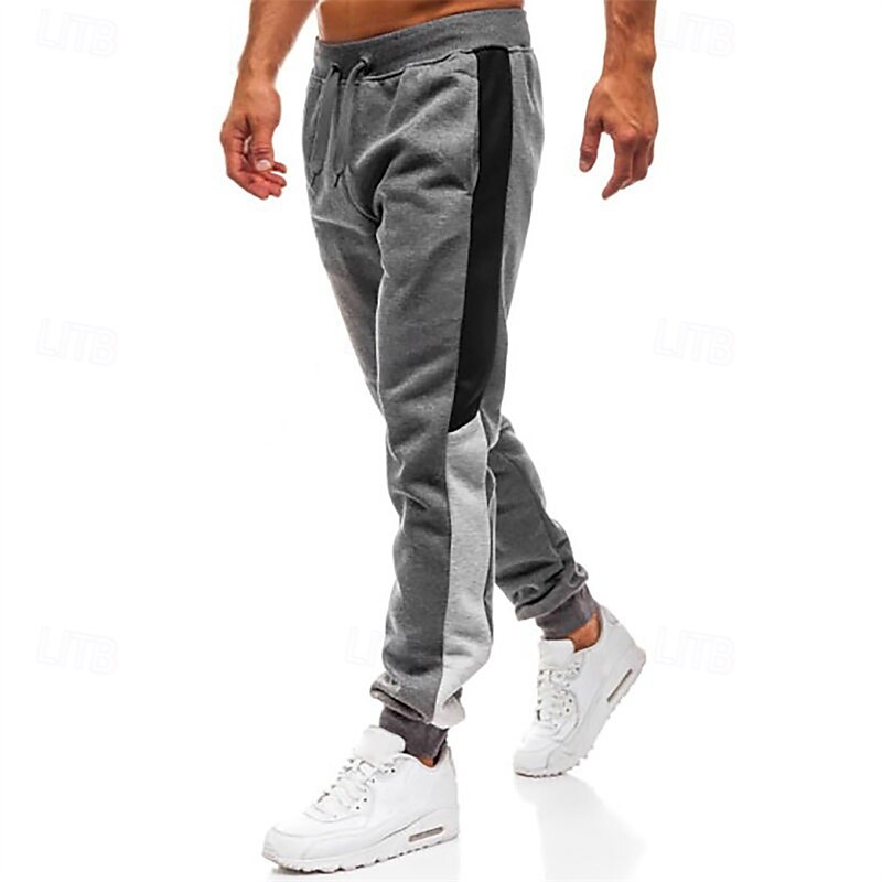 Men's Athletic Pants Sweatpants Joggers Trousers Pocket Elastic Waist Drawstring Color Block Comfort Sports Outdoor Daily Fashion Casual Black Light Grey Micro-elastic 2026 - $17.99 –P8