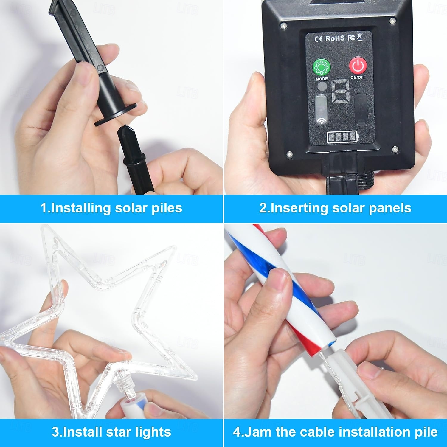 1 Pack Patriotic 6 LED Outdoor Solar Pathway Lights Waterproof Red, White, Blue Five Pointed Star Ground Light, 4th of July Independence Day 250th Anniversary Memorial Day for Garden Path Party 2026 - $26.99 –P8