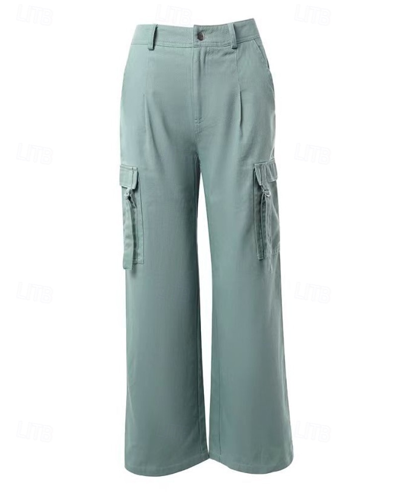Women's Cargo Pants Fashion Streetwear Full Length Natural Plain Pocket Comfy Outdoor Comfortable Outdoor Vacation Holiday Dark Grey Green Fall Regular Fit 2026 - $36.99 –P3