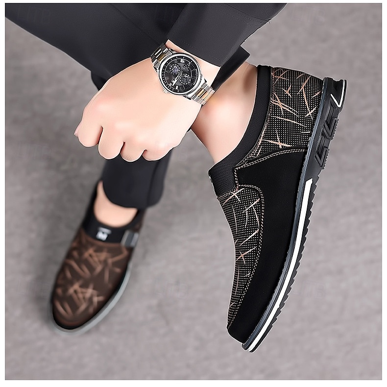 Men's Black Mesh Slip-On Casual Shoes with Star Pattern – Lightweight Streetwear Shoes for Travel, Urban Walks & Weekend Outings 2025 - $26.99 –P8