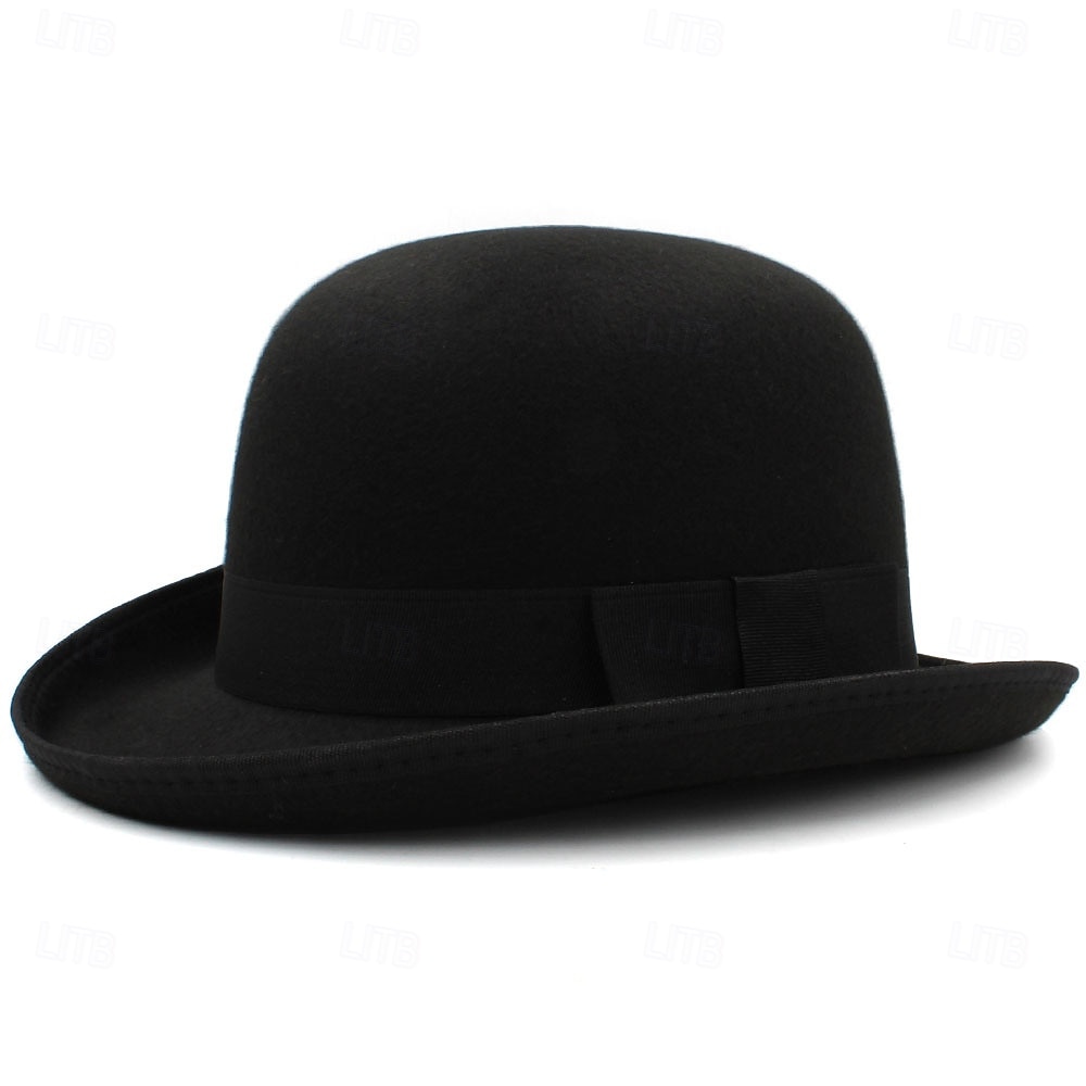 magisk hatt damehatt med bred brem i ull, britisk hiphop-hatt for menn, jazzhatt for vinter, ensfarget filthatt 2025 - $17.49 –P5