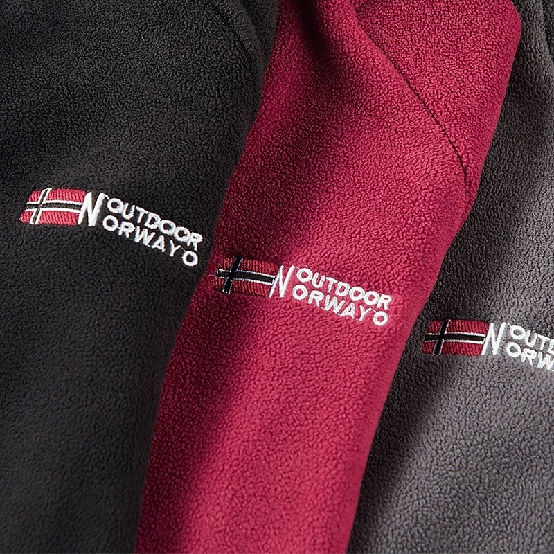 Per uomo Felpa con zip Felpa con cappuccio in pile Nero Rosso Grigio Colletto Mao Semplice Con zip Zip a un quarto Sport & Outdoor Casuale Quotidiano Streetwear Cool Abbigliamento Sportivo Autunno del 2025 a $28.99 –P6