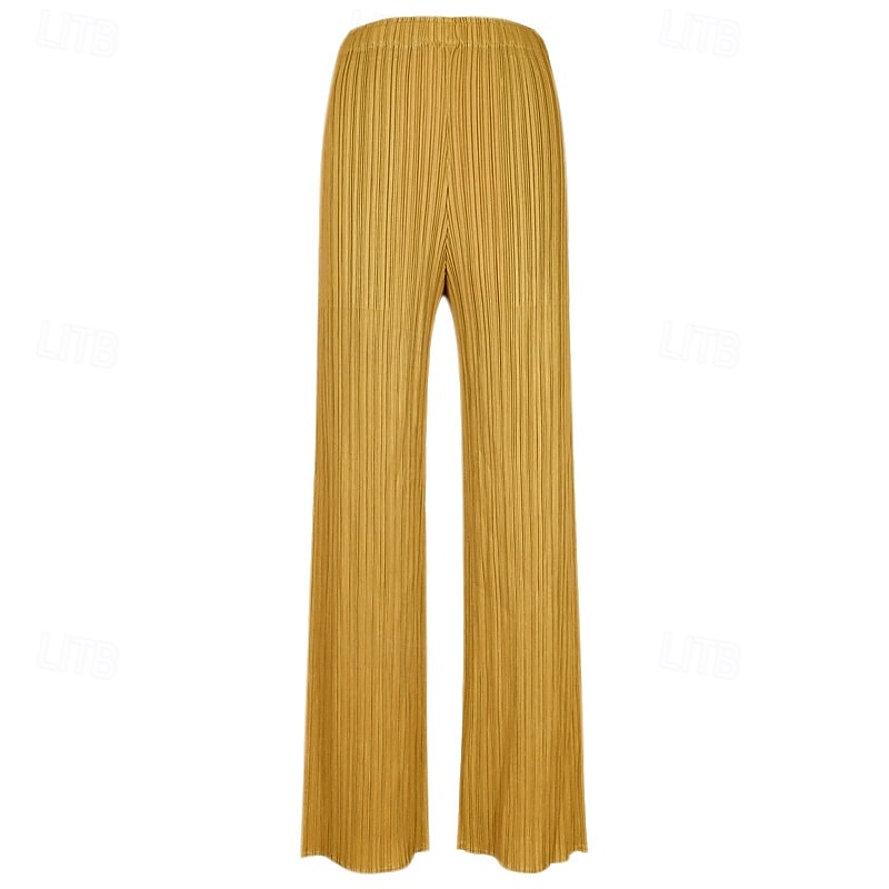 Per donna Chinos Pantaloncini Capri Elegante Vintage Moda Lunghezza alla caviglia Misura del girovita medio Semplice Pieghettato Comodo Elasticizzato blu acqua Avocado Nero Zenzero Estate Primavera del 2025 a $49.99 –P3