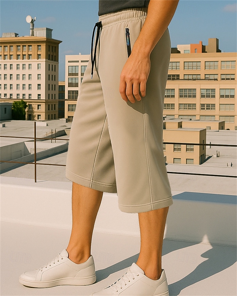 Pánské Běžecké kalhoty Capri Koşu Pantolonları Elastický pas Capri kalhoty Sporty a outdoor Ležérní Lehká váha Prodyšné Tenis Běhání Běh Běžný sportovní oblečení Sportovní oděvy Jednobarevné Čern 2025 - $20.99 –P3