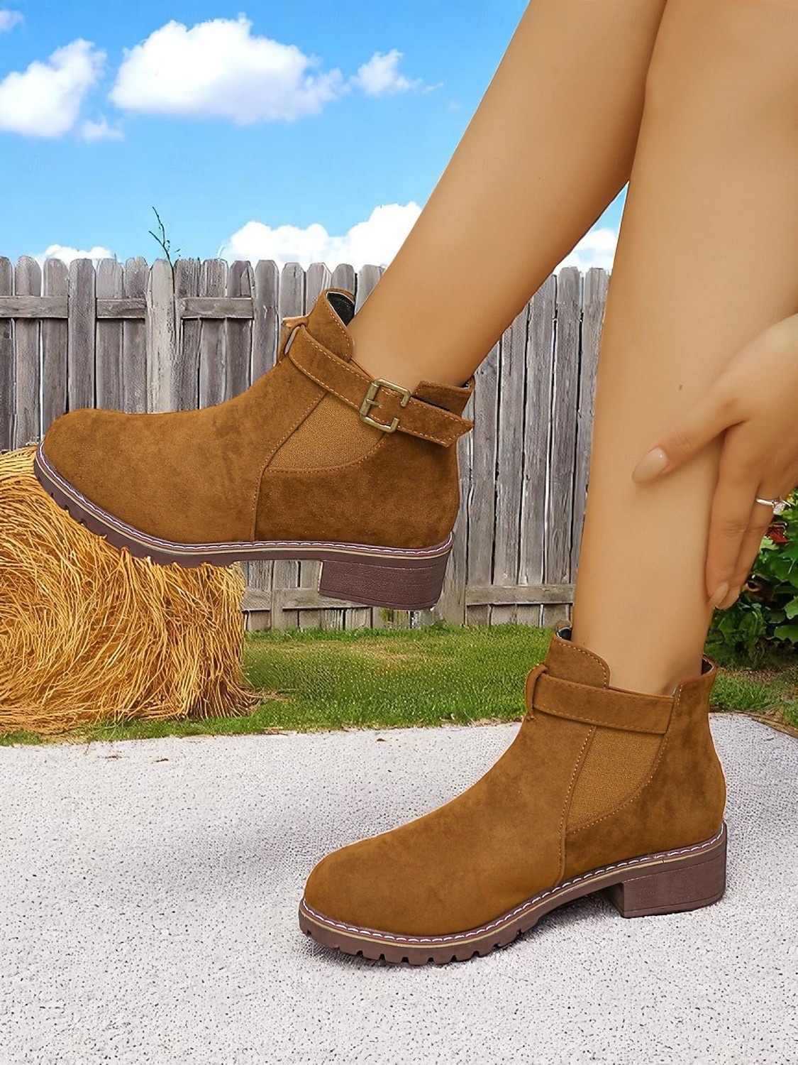 Women's Brown Ankle Boots – Fall Boots with Buckle Strap for Oktoberfest, Farm Markets, Beer Festival and Rustic Outdoor Days 2025 - $26.99 –P4
