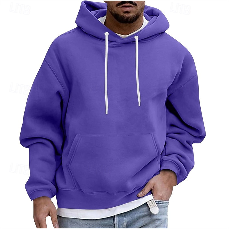 Herren Kapuzensweatshirt Schwarz Weiß Wein Blau Purpur Mit Kapuze Einfach Tasche Sport & Outdoor Täglich Ferien Polyester Streetwear Basic Lässig Frühling Herbst Bekleidung Kapuzenpullover Sweatshirts 2026 - $26.99 –P8