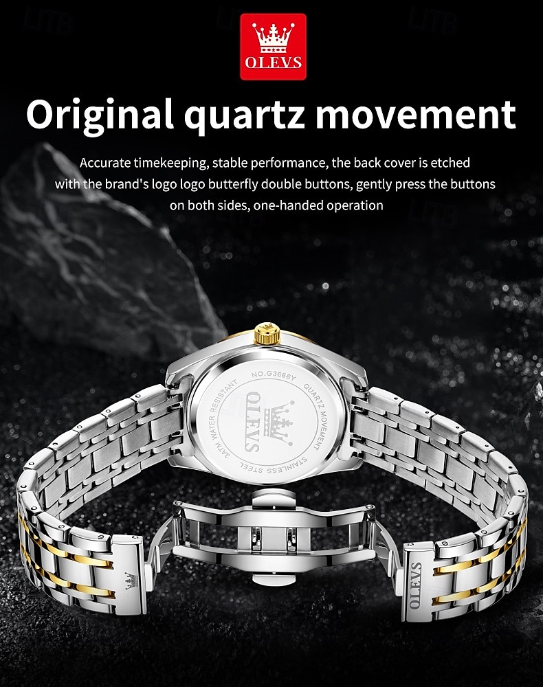OLEVS 3666 Luxury Man Watch Stainless Steel Waterproof Dual Calendar Classic Large Digital Dial Original Quartz Watches 2025 - $32.99 –P10