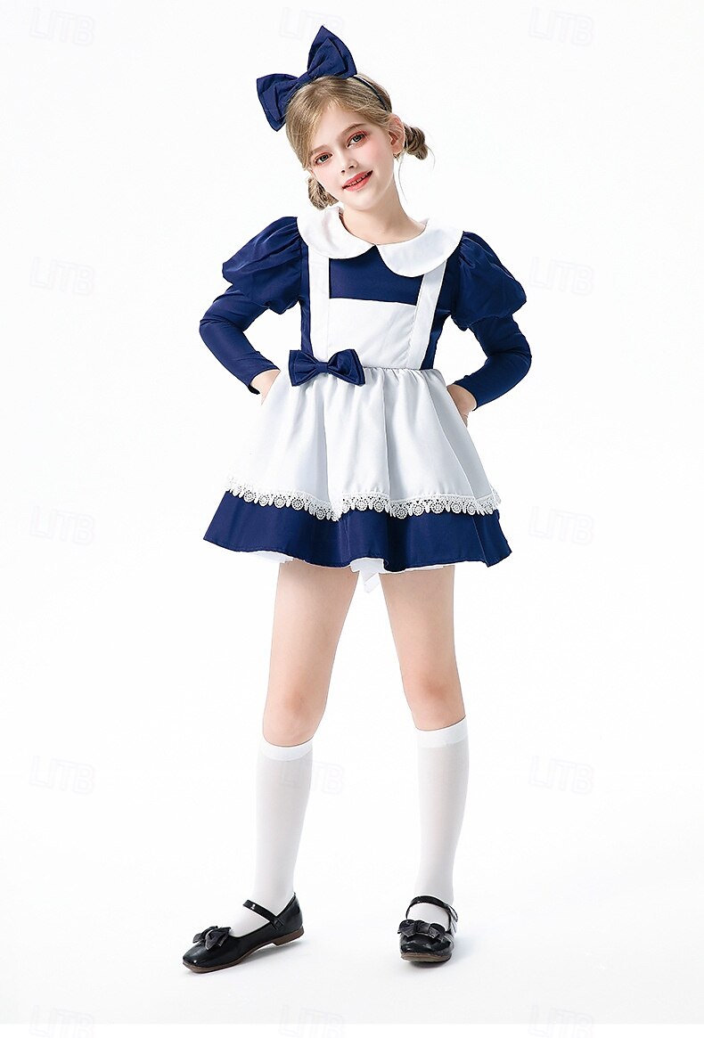 Alice au pays des merveilles Conte de Fées Alice Robe Costume Personnages de contes de fées Douce Lolita Cosplay de Film for Fille Enfant Halloween Carnaval Journée mondiale du livre Performance de 2025 ? $39.99 –P6