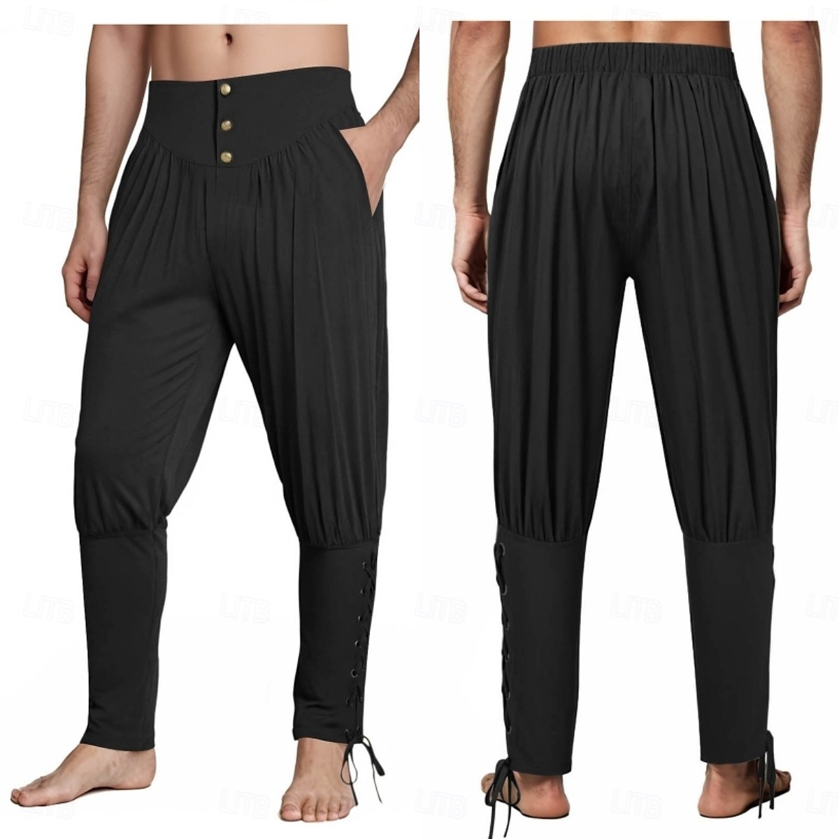 Mittelalterlich Renaissance Hose Piratenhose Pirat Ritter Wikinger Herren Halloween Maskerade Leistung Renaissance-Messe Erwachsene Hose Ganzjahres 2025 - $31.99 –P1