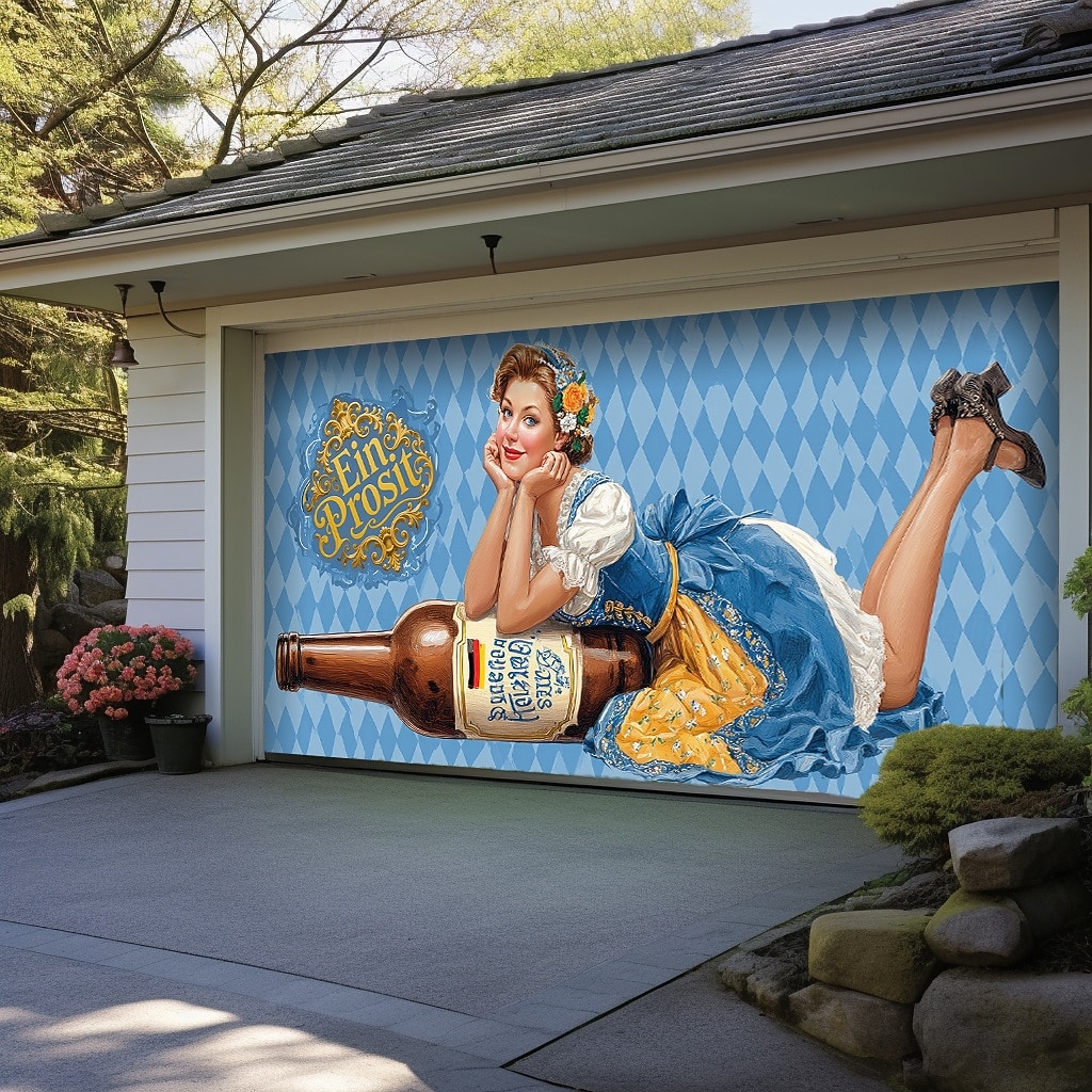 Oktoberfest utendørs garasjeportdeksel banner vakker stor bakteppedekorasjon for utendørs garasjeport hjem veggdekorasjoner arrangement fest parade 2026 - $32.99 –P6