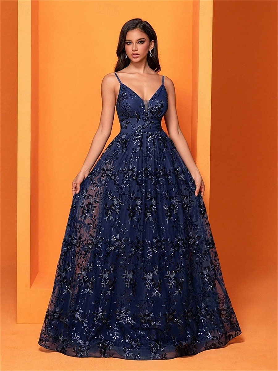 Šaty ve tvaru A pro Quinceanera Elegantní Šaty Formální Svatební Dlouhé bez rukávů V Výstřih Polyester Bez zad s plizé 2025 - $119.99 –P6