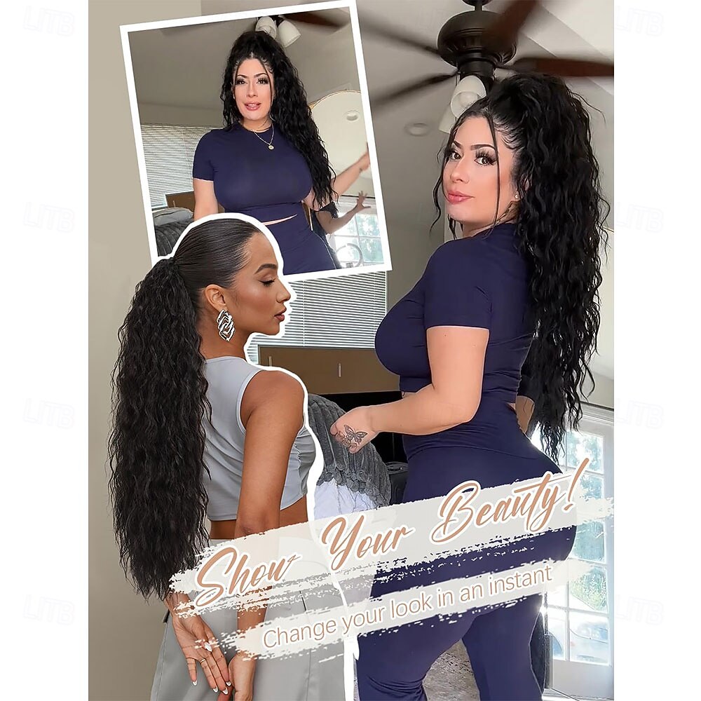 Ponytail Extension Claw 30 Curly Pony Tail Clip in Hair Extensions Fluffy Natural Looking Synthetic Hairpiece for Women Black 2026 - $19.49 –P4