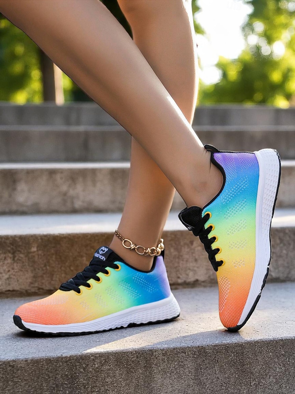 Women's Rainbow Gradient Running Shoes, Lightweight Breathable Sneakers for Sports, Jogging and Outdoor Activities 2025 - $24.99 –P6