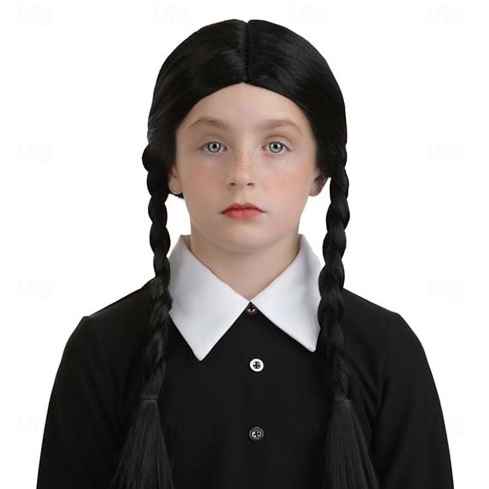 Parrucche Cosplay Nero Liscio Capelli Sintetici Lungo Parrucche Ragazze Parrucche Per la festa del 2026 a $25.99 –P1