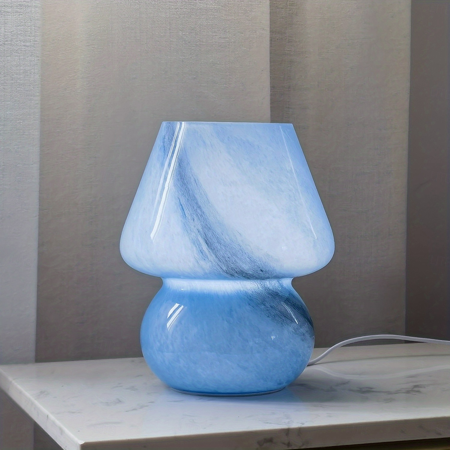 Graziosa lampada da comodino a forma di fungo a LED - lampada da comodino in vetro con luminosità regolabile, perfetta per l'arredamento della casa &regali del 2025 a $73.99 –P11
