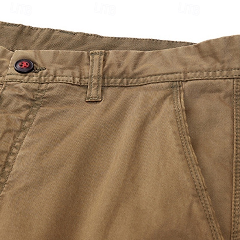 Homme Pantalons Cargo Pantalons Boutons Taille Élastique Multi-poches Uni Portable Extérieur Quotidien Camping & Randonnée Mode Classique Noir Vert Véronèse de 2025 ? $37.99 –P4