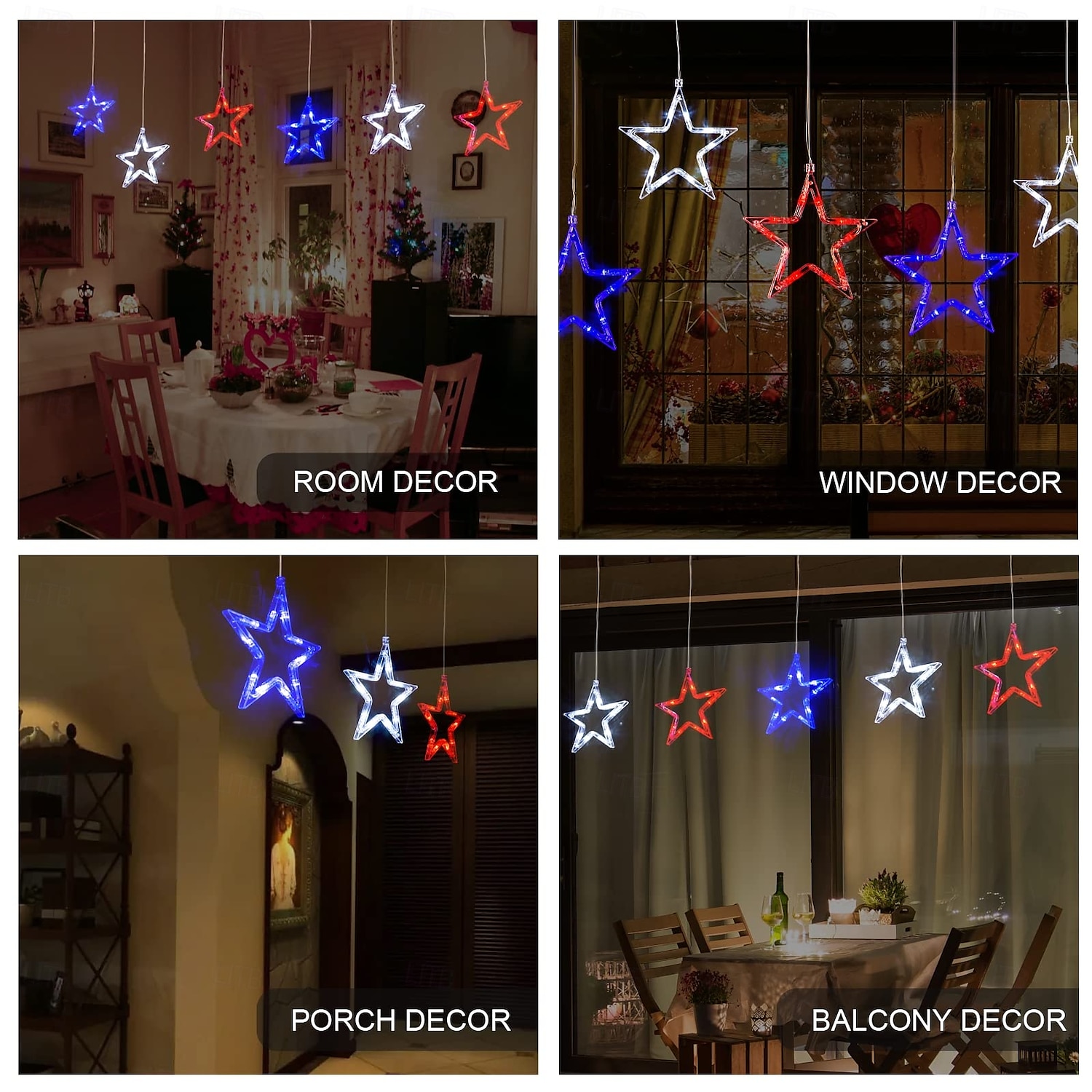 3 Pcs Patriotic Hanging Lights July 4th Independence Day Red, White, Blue Pentagram Suction Cup Window Light AAA Battery Box Party Patriotic Atmosphere Decorative Light American Flag 2025 - $14.99 –P7
