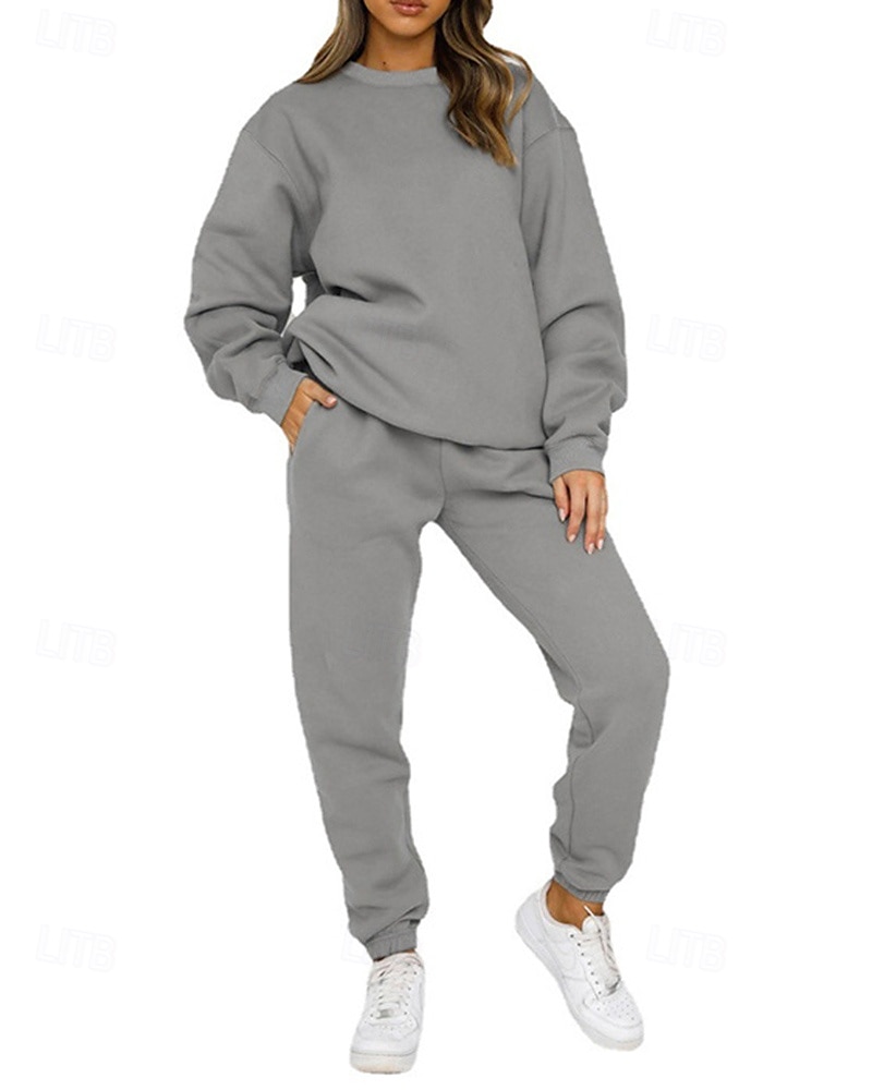 Per donna Tuta da Ginnastica Pantaloni da Tuta Felpa pullover Tasca Tinta unita Completo Abbigliamento Primavera Autunno Nero Bianco Palestra Allenamento Corsa Antivento Manica Lunga Sport del 2026 a $31.99 –P9