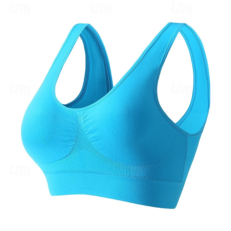 نسائي حمالة صدر اليوغا حمالة صدر بيلاتيس ستيان الرياضة حمالة الصدر ارفع غير ملحومة مضاد للاهتزاز لاسلكي لون خالص / عادي رياضة ألبسة رياضية أزرق فاتح بنفسجي غامق الصالة الرياضية زومبا ركض 2025 - $8.99 –P13