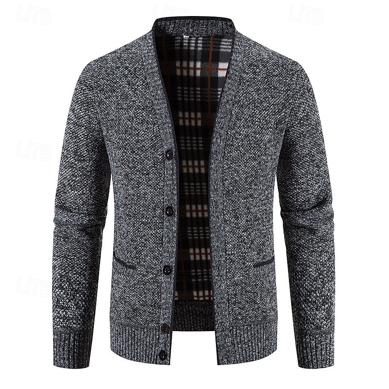 Herre Genser Cardigan Genser Riflet Strikke Vanlige topper Strikket عادي V-hals Moderne Moderne Fritid Avslappet Dagligdagstøy Klær Vår & Vinter Vinrød Blå M L XL 2025 - $27.99 –P2