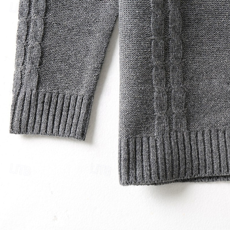 Herren Pullover Gerippt Zopfmuster Stricken Normale Oberteile Gestrickt Schmale Passform Einfach Rundhalsausschnitt Strickware Moderne zeitgenössische Lässig Alltagskleidung Bekleidung Herbst Winter 2025 - $39.99 –P8