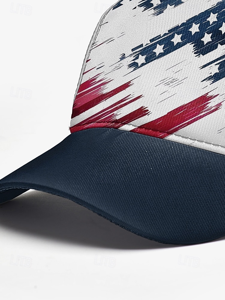 Pánská baseballová čepice s americkou vlajkou – vlastenecká nastavitelná čepice s potiskem USA s motivem distorted usa pro outdoorové sporty, 4. července a běžné nošení 2025 - $14.99 –P10