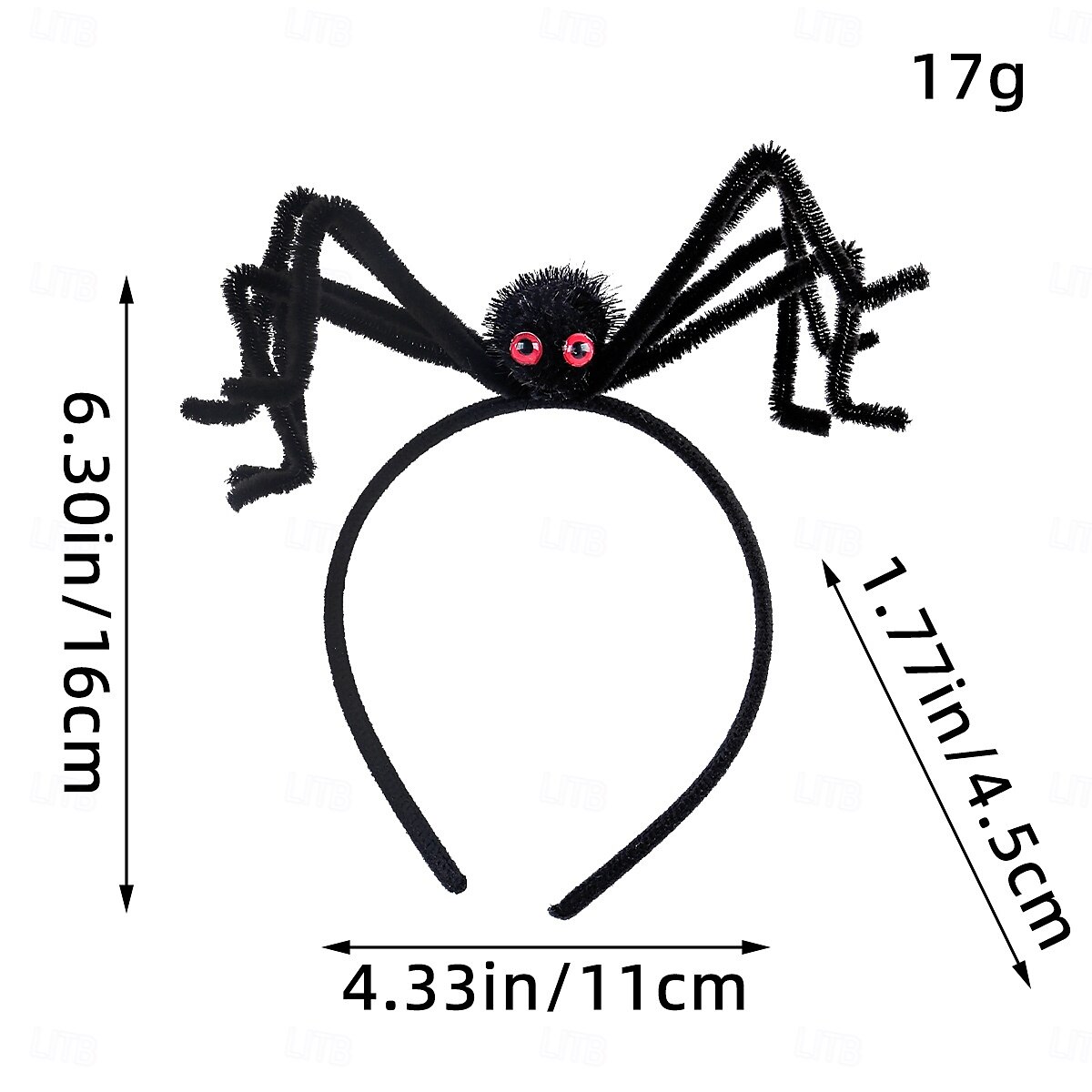 Halloween-hämähäkkipanta pörröisillä pom-pommilla, hauska hiusasuste juhliin, naamiaisiin, karkki vai keppokseen ja keppokseen &esitysproppu 2025 - $6.49 –P11