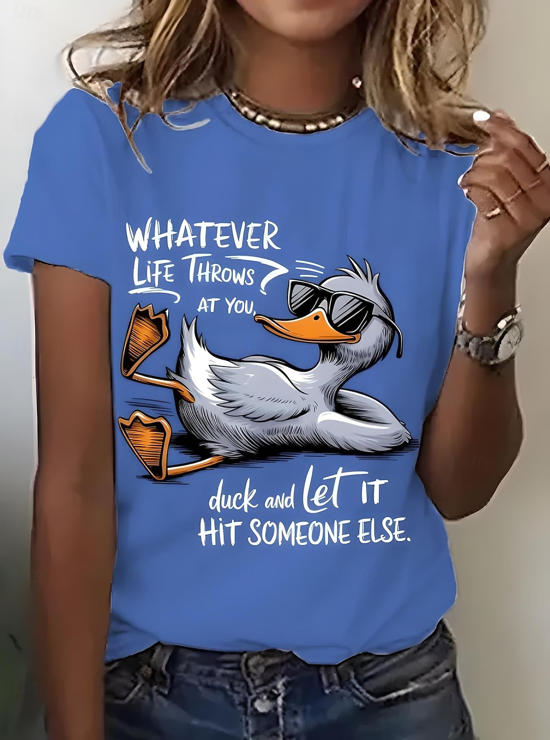 Γυναικεία Μπλουζάκι Στάμπα Γραφική Ζώο Πουλί Βίντατζ Στυλάτο Κλασσικό Κοντομάνικο Στρογγυλή Ψηλή Λαιμόκοψη Στρογγυλή Λαιμόκοψη Κανονικά μπλουζάκια Καθημερινά Σαββατοκύριακο 2026 - $22.99 –P4