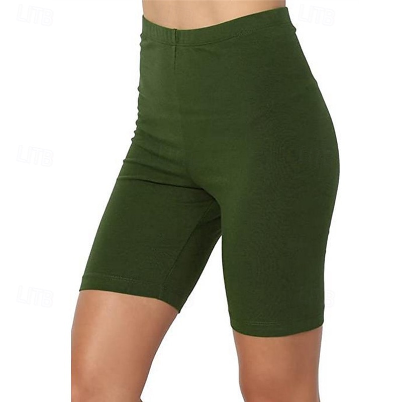 Dam Shorts Damasker Streetwear Ledigt Knelängd Hög midja Slät Elastisk midja Mateial som andas Elastisk Semester Gata Dagliga kläder Vin Svart Vit Rosa Sommar Normal 2025 - $11.99 –P6