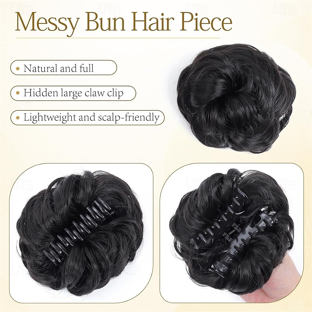Messy Bun Hair Piece Wavy Claw Clip Messy Bun Hair Clip Synthetic Fake Buns Hairs Extensions Soft hairs buns Hairpieces for Women Daily Wear 2025 - $9.49 –P7