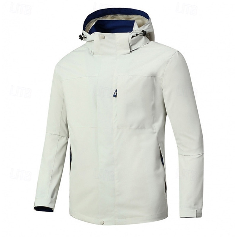 Men's Windbreaker Hiking Jacket Rain Coat Outdoor Waterproof Windproof Hiking Outfits Hiking Clothes Spring Autumn / Fall Top Camping / Hiking / Caving Running Black White Red 2026 - $32.99 –P3