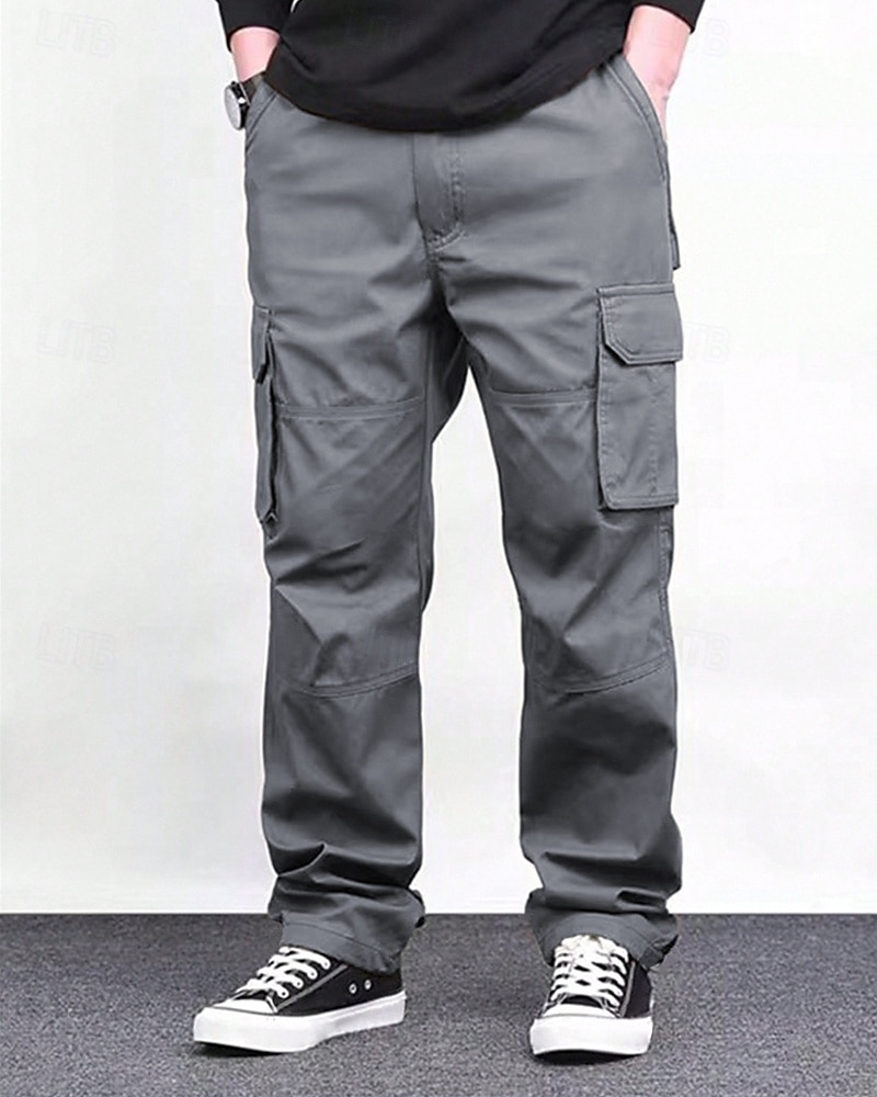 Men's Cargo Pants Trousers Elastic Waist Drawstring Multi Pocket Plain Wearable Outdoor Daily Camping & Hiking Fashion Classic Black Green 2025 - $28.99 –P15