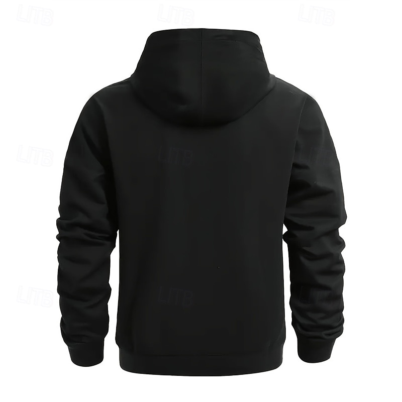 Pánské Kapuce Mikina s kapucí na zip Černá Fialová Námořnická modř Khaki Světle šedá Kapuce Bez vzoru Kapsy Sporty a outdoor Denní Dovolená Polyester Šik ven Základní Na běžné nošení Jaro Podzim 2026 - $28.99 –P6