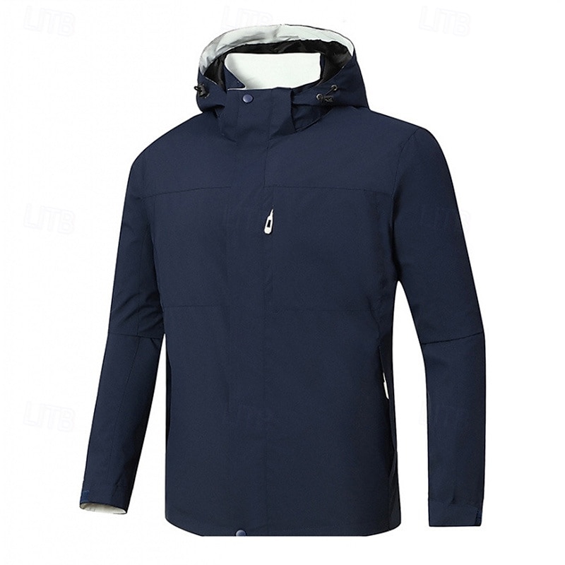Men's Windbreaker Hiking Jacket Rain Coat Outdoor Waterproof Windproof Hiking Outfits Hiking Clothes Spring Autumn / Fall Top Camping / Hiking / Caving Running Black White Red 2026 - $32.99 –P2