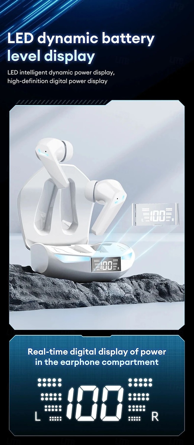 Lenovo XT53 Wireless Upgrade Bluetooth 5.4 Earphones Ultra Long Endurance Low Latency Gaming Headset LED Digital Display Earbuds 2025 - $28.99 –P8