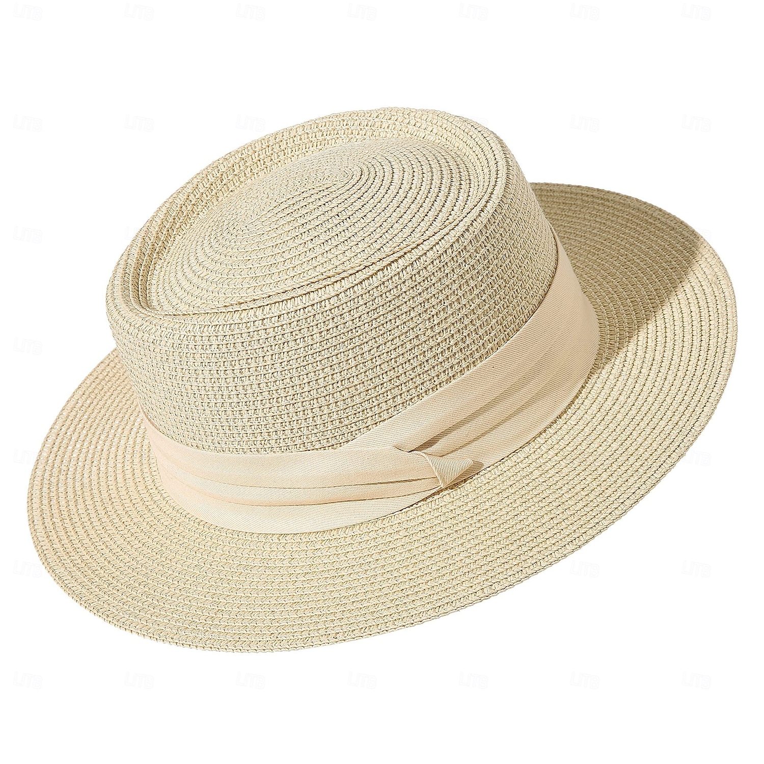 1 stk. elegant damehatt med strå og bred brem, lett og pustende sommerhatt for strandaktiviteter, uformell &formelle arrangementer, tilbehør til arrangementer 2025 - $13.99 –P5