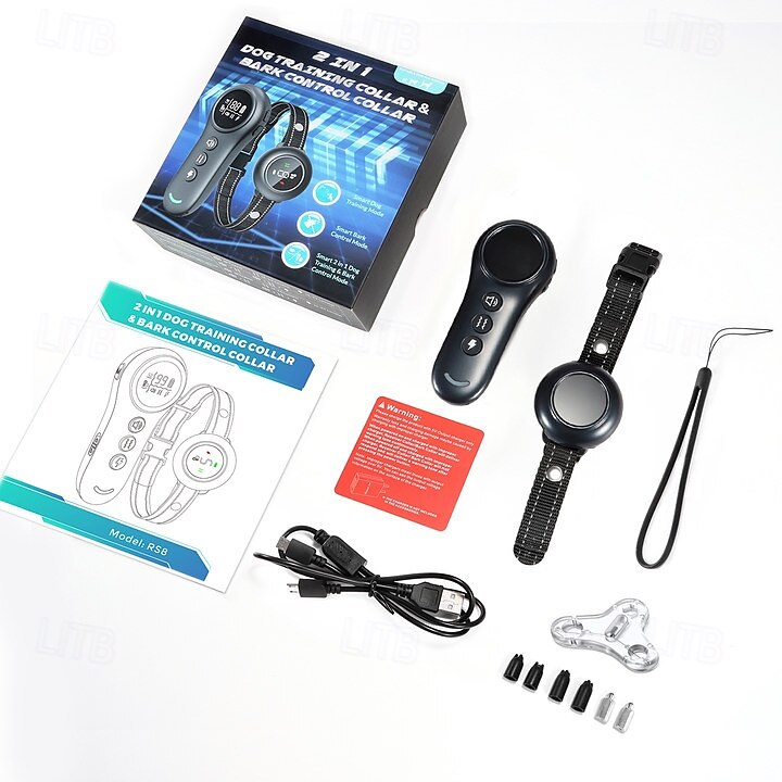 Collare di addestramento per cani 2 in 1 con telecomando, antiabbaio automatico, collare antiabbaio intelligente, collare antiabbaio automatico, collare elettronico ricaricabile impermeabile IP67. del 2025 a $76.99 –P12