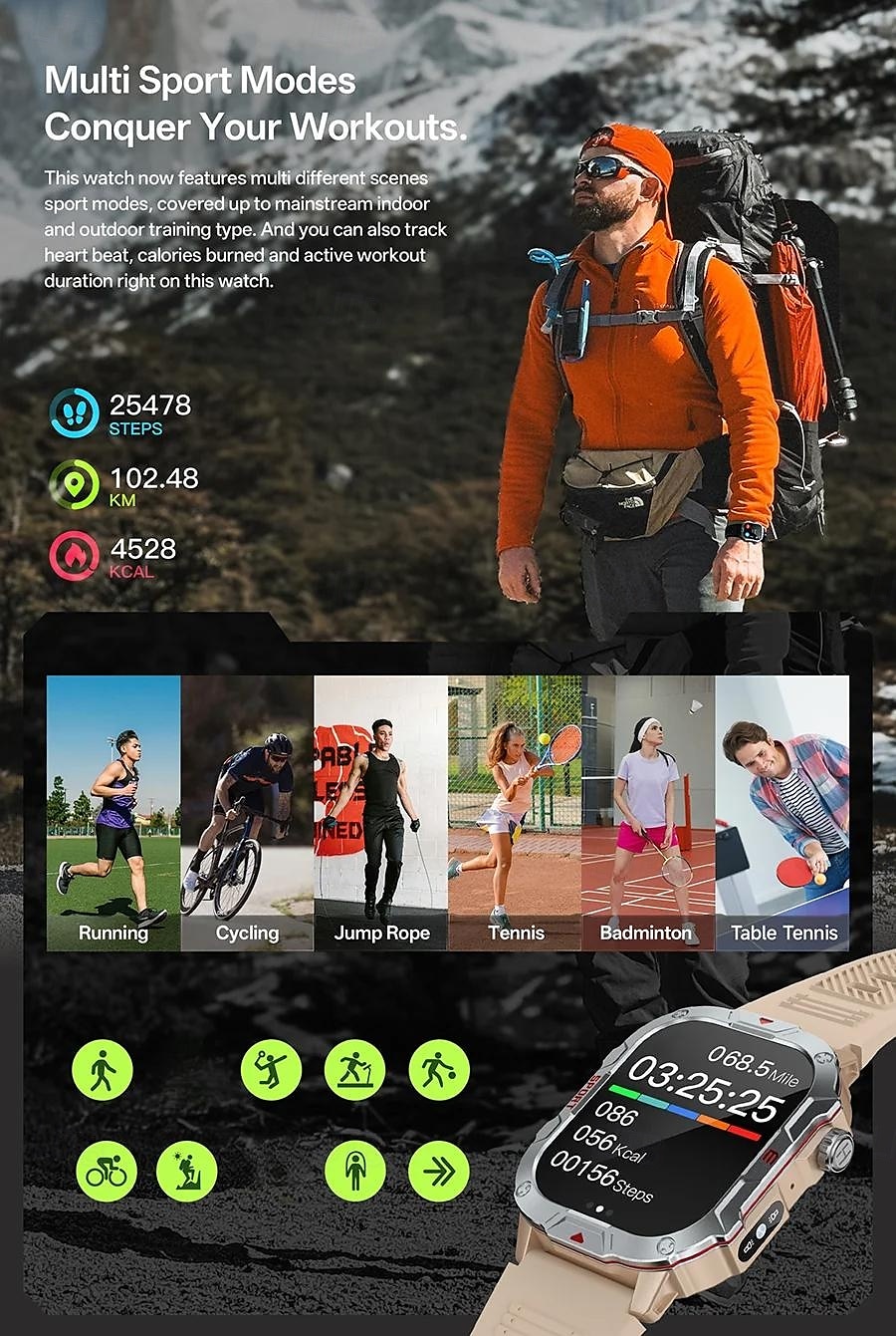 Relógios inteligentes esportivos c40pro com tela ultra grande, assistente de voz e controle de música, relógio inteligente com mostrador personalizado, relógios de pulso de 2025 por $28.99 –P6