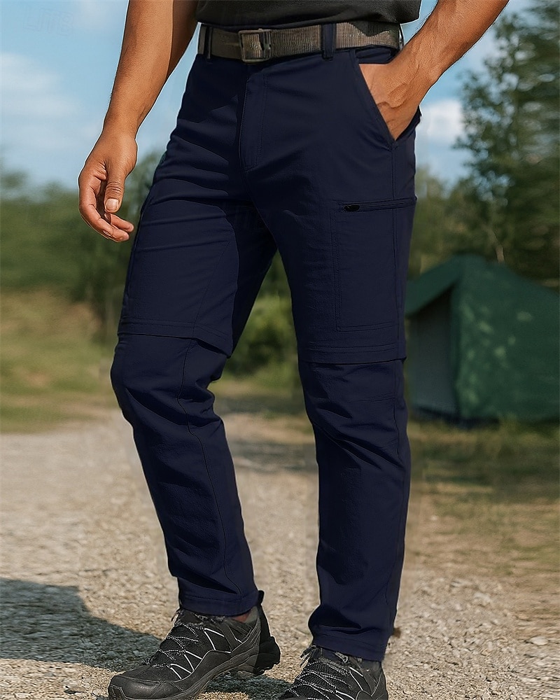 Homme Pantalons d'Extérieur Pantalons Cargo Pantalons Convertibles à Fermeture Éclair Extérieur Coupe régulière Imperméable Respirant Séchage Rapide Léger Pantalons Taille Élastique Noir Vert Véronèse de 2025 ? $34.99 –P7